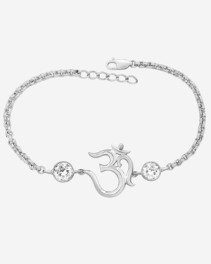 925 Silver OM Bracelet With Mossinate Diamonds