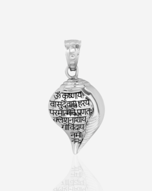 925 Silver Shankh Pendant with Krishna Mantra