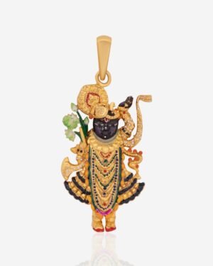 925 Silver yellow Polished Shreenathji Pendant
