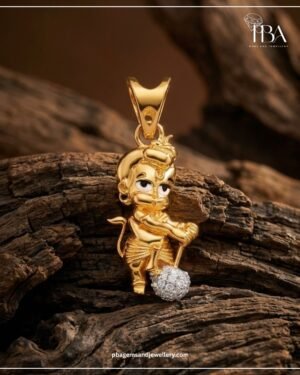 925 SILVER YELLOW POLISHED LITTLE HANUMAN PENDANT