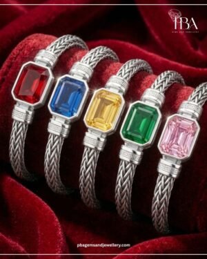 925 Silver MENS BRACELET With Mossinate Diamonds
