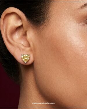 9kt/14kt/18kt Gold HEART SHAPE STUDS With Mossinate Diamonds