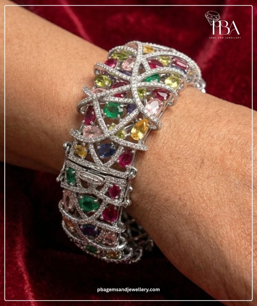 925 SILVER COLOR STONE BRACELET