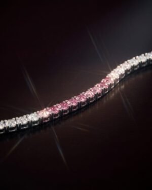 925 SILVER TENNESE PINK COLOUR MULTI BRACELET