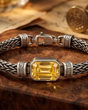 925 Silver MENS BRACELET With Mossinate Diamonds