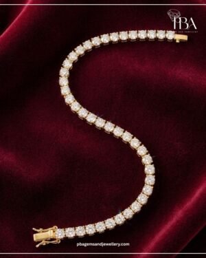 9KT/14KT/18KT GOLD TENNIS BRACELET ROUND LAB DIAMONDS