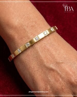 9KT/14KT/18KT GOLD BRACELET MENS WITH LAB GROWN DIAMOND