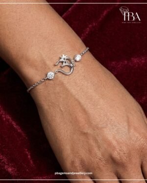 925 Silver OM Bracelet With Mossinate Diamonds