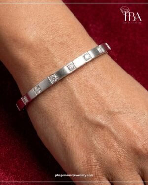 9KT/14KT/18KT WHITE GOLD BRACELET MENS WITH LAB GROWN DIAMOND