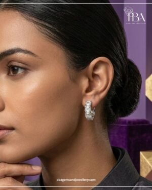925 SILVER YELLOW POLISHED ASSCHER CUT MOSSINATE DIAMOND EARRING