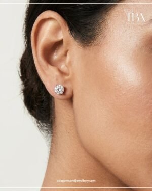 925 SILVER STUDS WITH MOSSINATE DIAMONDS