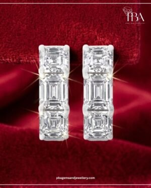 9KT/14KT/18KT GOLD ASSCHER CUT LAB GROWN DIAMOND EARRING