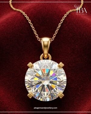 9KT/14KT/18KT GOLD PENDANT CHAIN WITH ROUND LAB GROWN DIAMOND