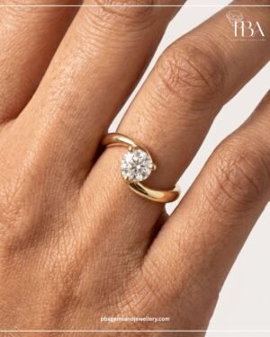 925 SILVER YELLOW POLISHED ROUND MOSSINATE RING