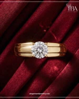 9KT/14KT/18KT GOLD MENS RING WITH LAB GROWN DIAMOND