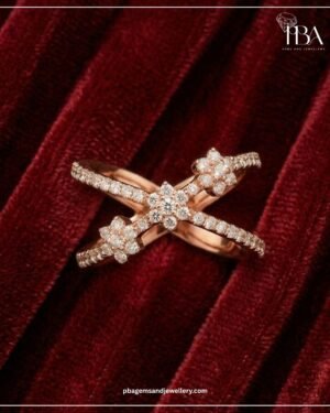 9kt/14kt/18kt Gold Twin Bloom Open-Band NATURAL Diamond Ring