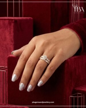 925 Silver YELLOW POLISHED ROUND Halo Dual-Band MOSSINATE Diamond Ring