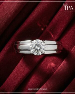 9KT/14KT/18KT WHITE GOLD MENS RING WITH LAB GROWN DIAMOND
