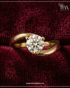 9KT/14KT/18KT GOLD ROUND LAB GROWN RING