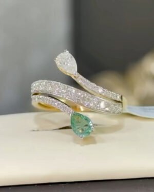 18KT GOLD DUAL SHADES LAB GROWN DIAMOND RING