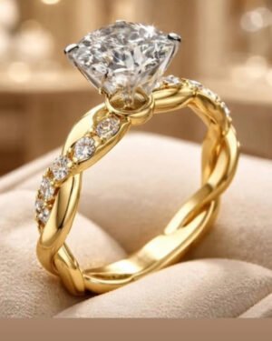 18KT YELLOW GOLD ROUND LAB GROWN DIAMOND RING