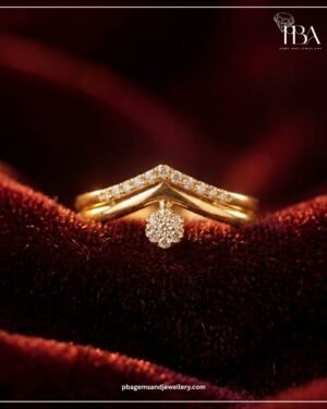 9kt/14kt/18kt Gold Elegant V-Halo Solitaire Ring