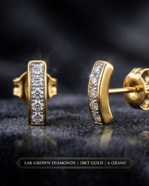 18KT GOLD STUDDED EARRING WITH LAB GROWN DIAMOND