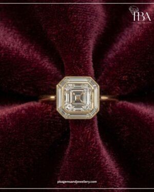 9KT/14KT/18KT GOLD ASSHER RING WITH LAB DIAMOND