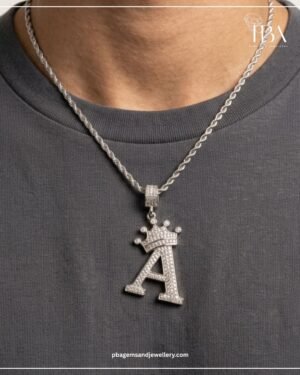 925 SILVER CUSTOM LETTER PENDANT WITH MOISSANITE DIAMOND