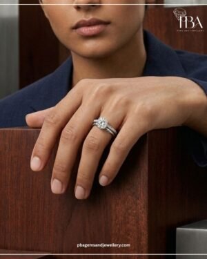 925 SILVER ROUND MOSSINATE DIAMOND RING