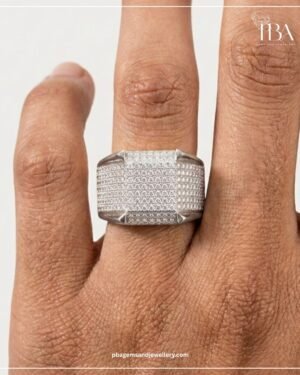 925 SILVER MENS RING WITH MOISSANITE DIAMOND