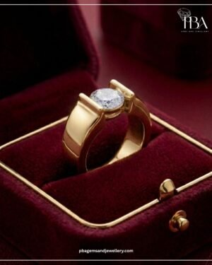 9KT/14KT/18KT GOLD RING WITH PORTUGUESE LAB GROWN DIAMOND