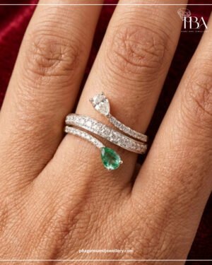 925 SILVER YELLOW POLISHED DUAL SHADES MOSSINATE DIAMOND RING