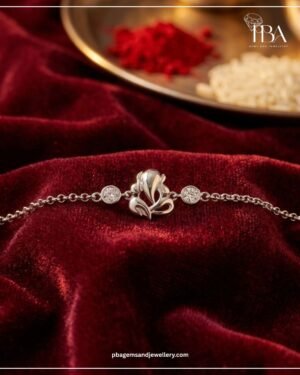 925 SILVER GANESHA RAKHI BRACELET WITH MOISSINATE DIAMOND