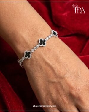 925 SILVER BRACELET WITH COLOUR MOISSINATE DIAMONDS