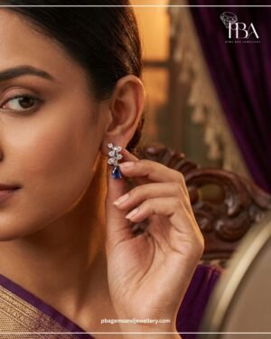 925 SILVER EARRING WITH MOSSINATE WITH CZ DIAMONDS