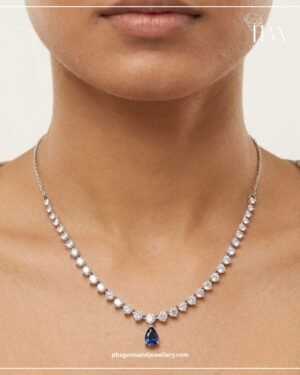 925 SILVER NECKLACE WITH MOISSANITE & CZ DIAMONDS