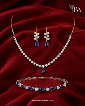 9kt/14kt/18kt GOLD NECKLACE SET WITH LAB GROWN & CZ DIAMONDS