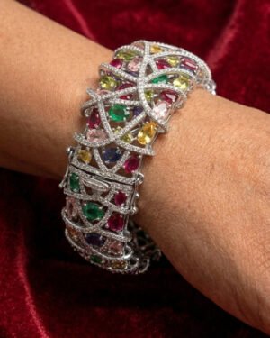 925 Silver colour Stone Bracelet