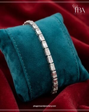 925 SILVER UNISEX BRACELET WITH MOISSINATE DIAMONDS