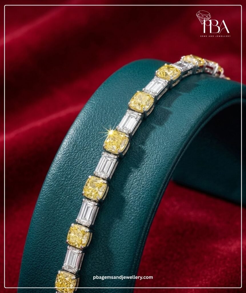 925 SILVER BRACELET WITH MOISSINATE DIAMONDS & CZ DIAMONDS