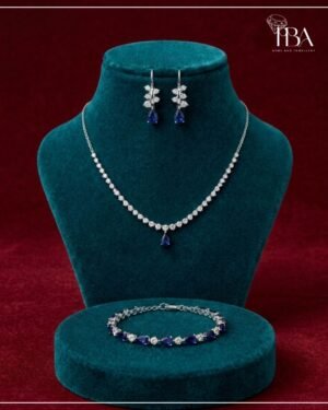 925 SILVER NECKLACE SET WITH MOISSANITE & CZ DIAMONDS