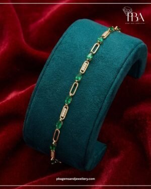 9KT/14KT/18KT GOLD BRACELET WITH MOISSINATE & CZ DIAMONDS